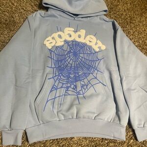 Blue Spider hoodie with rhinestone size small 100% authentic✅